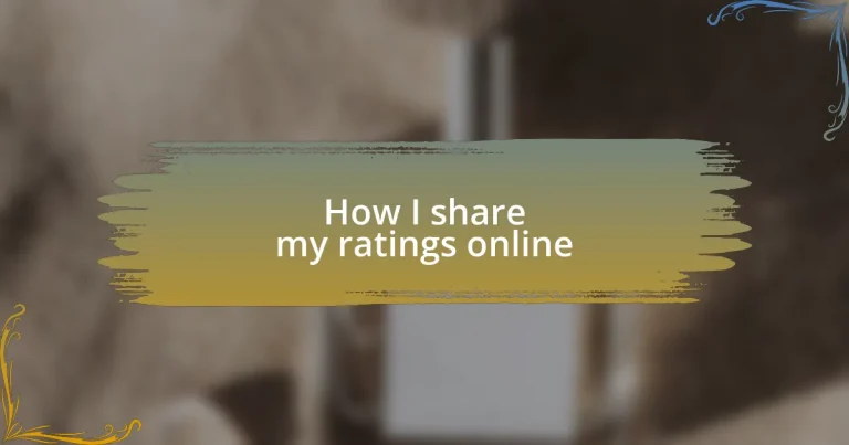 How I share my ratings online