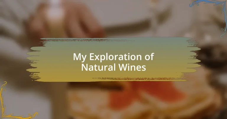 My Exploration of Natural Wines