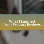 What I Learned from Product Reviews